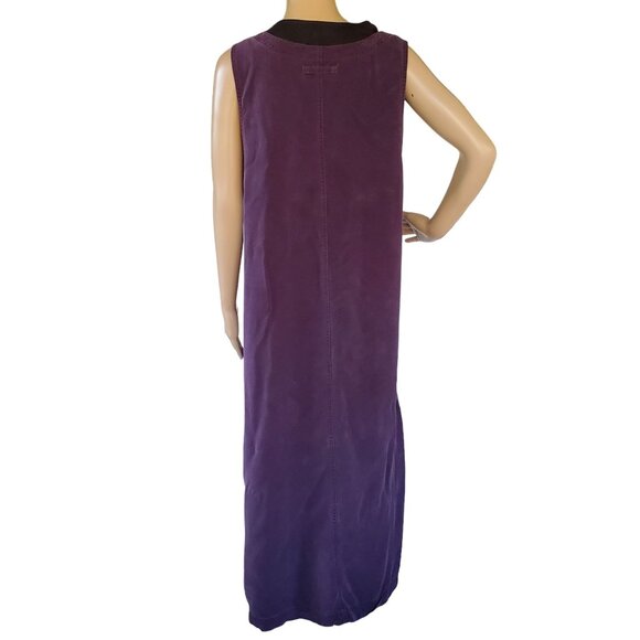 Talbots Y2K Women's XL Purple Jumper Dress Maxi Side Button Pocket Roomy Casual - Picture 7 of 12